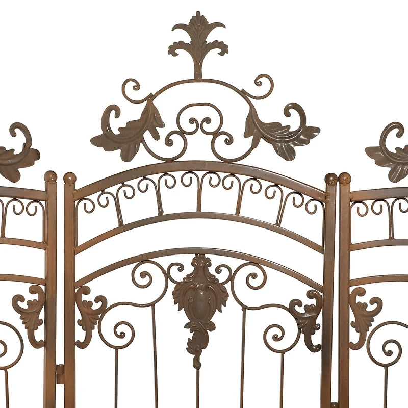 Brown Metal Eclectic Room Divider Screen, 80 " x 80 " x 1 "