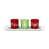 Elegant Designs™ Merry & Bright Christmas Candle Holder Set