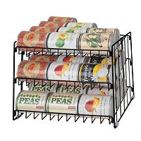 Kitchen Details 3-Tier Onyx Can Storage Organizer Rack