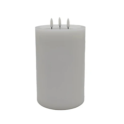 6" x 9" Flickering 3-Wick LED Wax Pillar Candle by Ashland