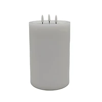 6" x 9" Flickering 3-Wick LED Wax Pillar Candle by Ashland