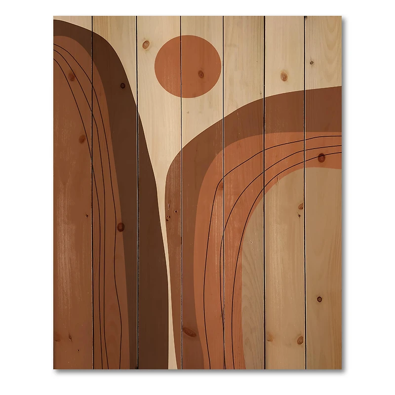 Designart - Abstract Terracotta Sunset Mountain Landscape