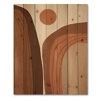 Designart - Abstract Terracotta Sunset Mountain Landscape