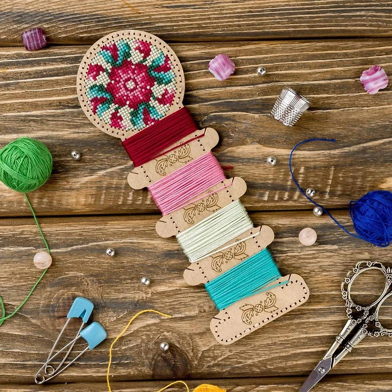 Wonderland Crafts Floral Embroidery Blank Wood Organizer