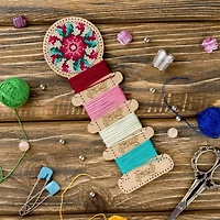 Wonderland Crafts Floral Embroidery Blank Wood Organizer