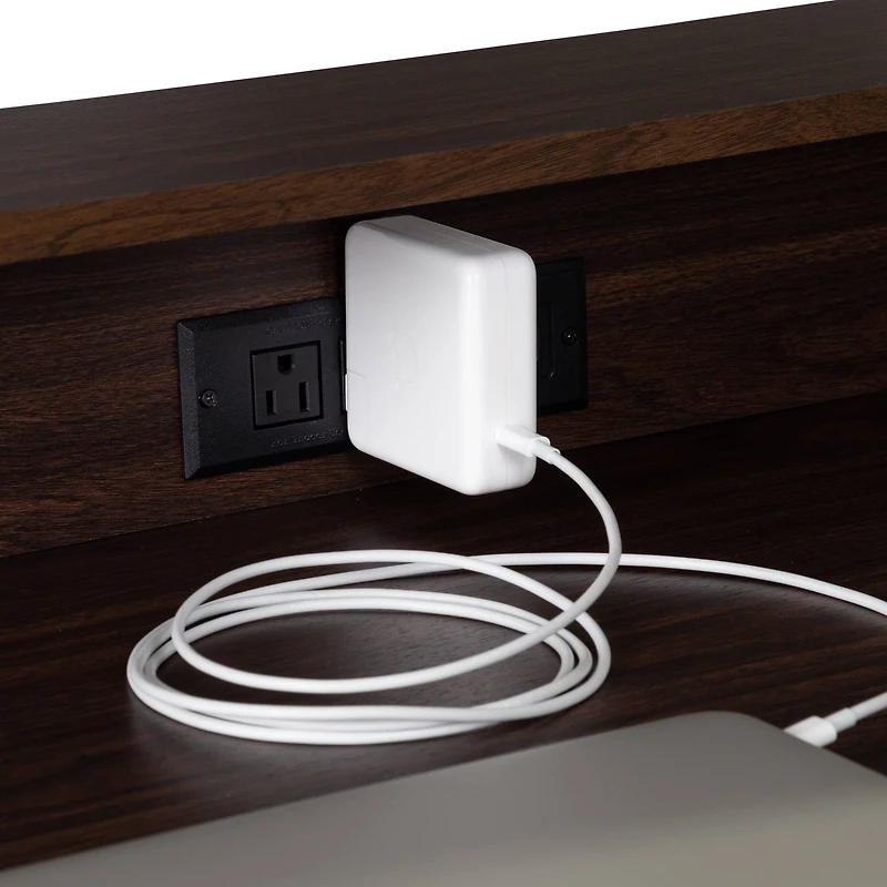 Honey Can Do Walnut & Black Computer Desk