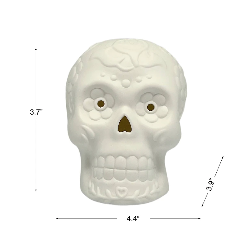 4.5" DIY LED Sugar Skull Ceramic Décor by Ashland®