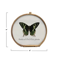 Hello Honey® Brass & Glass 3.5" x 3.5" Photo Frame