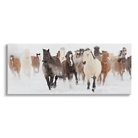 Stupell Industries Wild Horses Herd Foggy Winter Day Canvas Wall Art