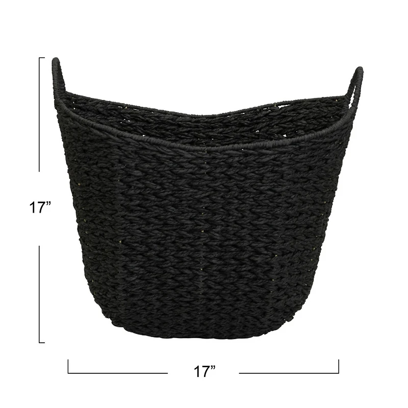 Household Essentials 17.5" Woven Paper Rope Basket with Handles