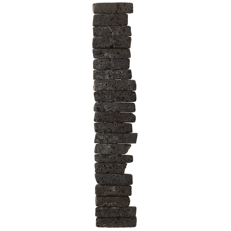 Black Natural Lava Stick Beads, 24mm by Bead Landing™