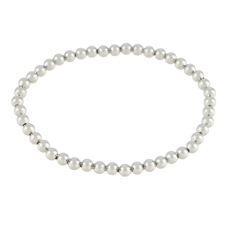 4mm Rhodium Round Beaded Charm Bracelet by Bead Landing™
