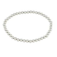 4mm Rhodium Round Beaded Charm Bracelet by Bead Landing™