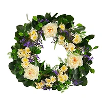 22" Mixed Rose & Daisy Wreath