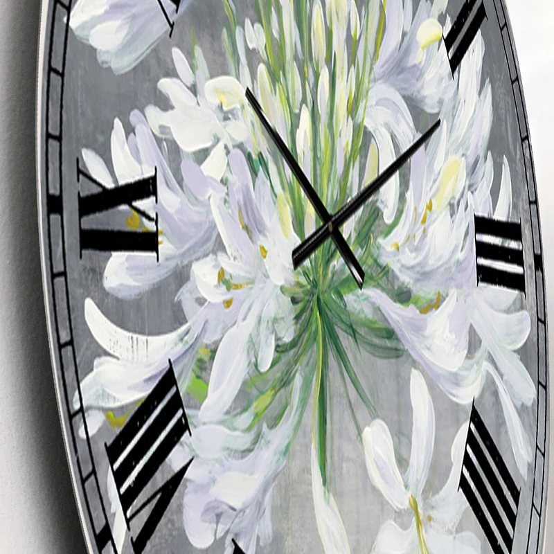Designart 'Flower Cleome Splash I Traditional Wall Clock