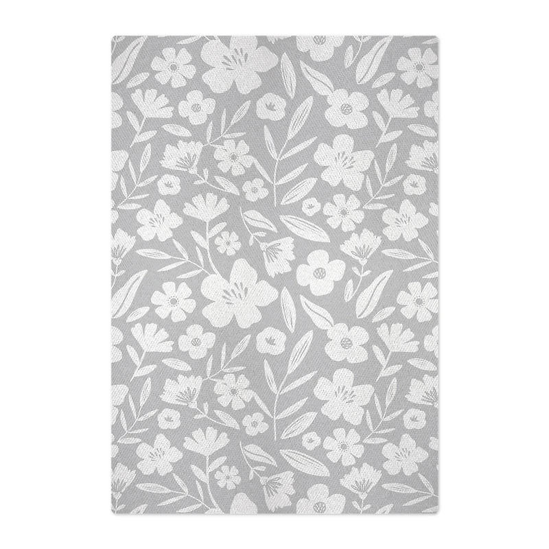 MUkitchen Gray Floral Jacquard Kitchen Towel