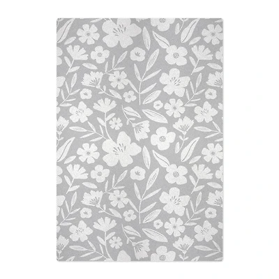 MUkitchen Gray Floral Jacquard Kitchen Towel