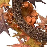24" Harvest Hydrangea and Maple Leaves Wreath