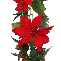 6ft. Red & Green Poinsettia Chain Garland by Ashland®