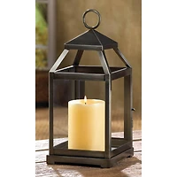 12" Rustic Silver Contemporary Lantern
