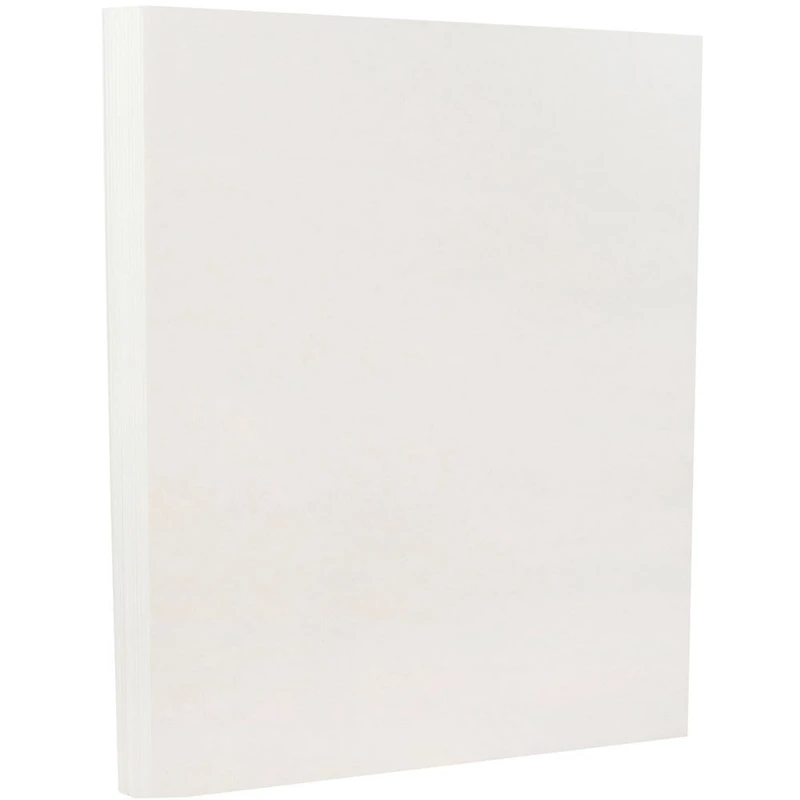 JAM Paper White 8.5" x 11" Parchment Cardstock, 250 Sheets