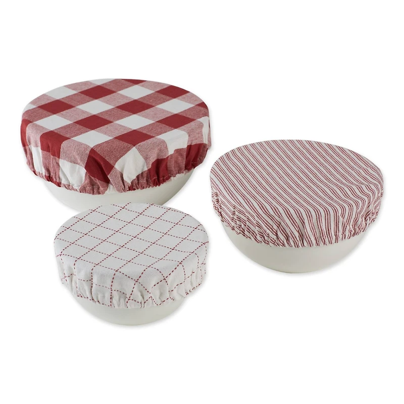 DII® Assorted Barn Red Farmhouse Woven Dish Cover Set