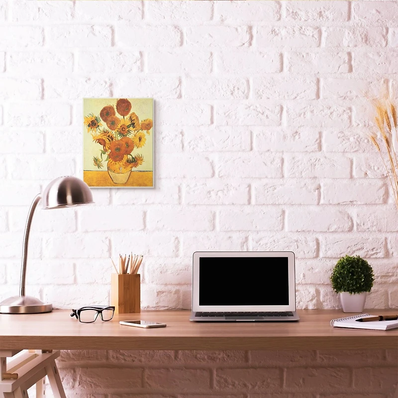 Stupell Industries Van Gogh Sunflowers Wooden Wall Plaque