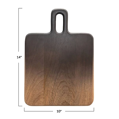 Hello Honey® 14" Black & Natural Ombre Mango Wood Cheese/Cutting Board with Handle
