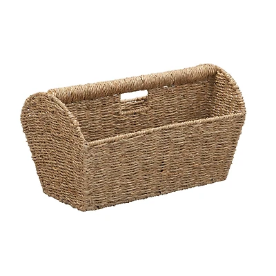 Household Essentials 16.5" Wide Seagrass Rectangular Woven Magazine Rack 