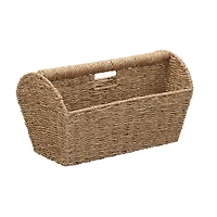 Household Essentials 16.5" Wide Seagrass Rectangular Woven Magazine Rack 