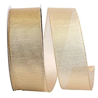 Reliant 2.5" x 50yd. Gold Lamé Glimmer Wired Ribbon