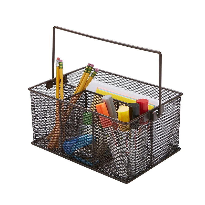 Mind Reader Metal Mesh Storage Basket with Handle