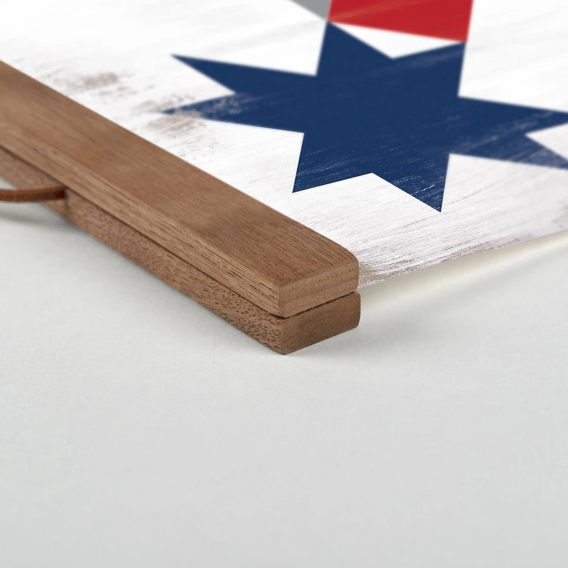 Americana Patchwork Teak Hanging Canvas