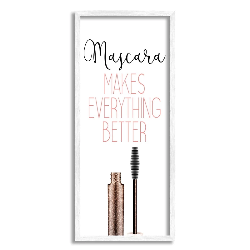 Stupell Industries Mascara Fashion Designer Modern Pink Word Framed Wall Art
