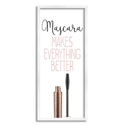 Stupell Industries Mascara Fashion Designer Modern Pink Word Framed Wall Art