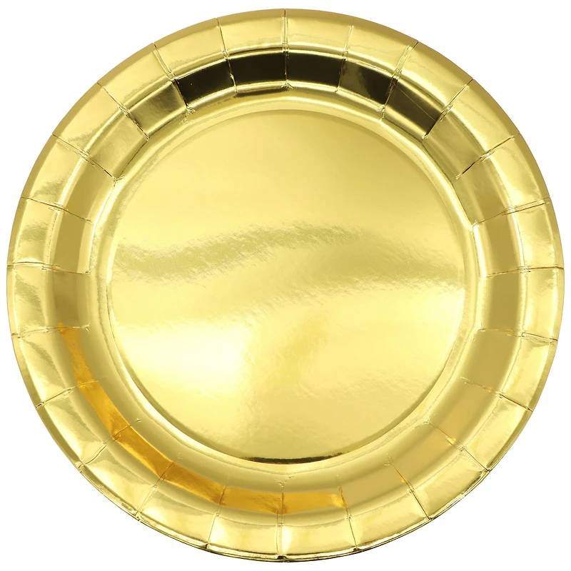 9" Gold Paper Plates, 8ct. by Celebrate It™