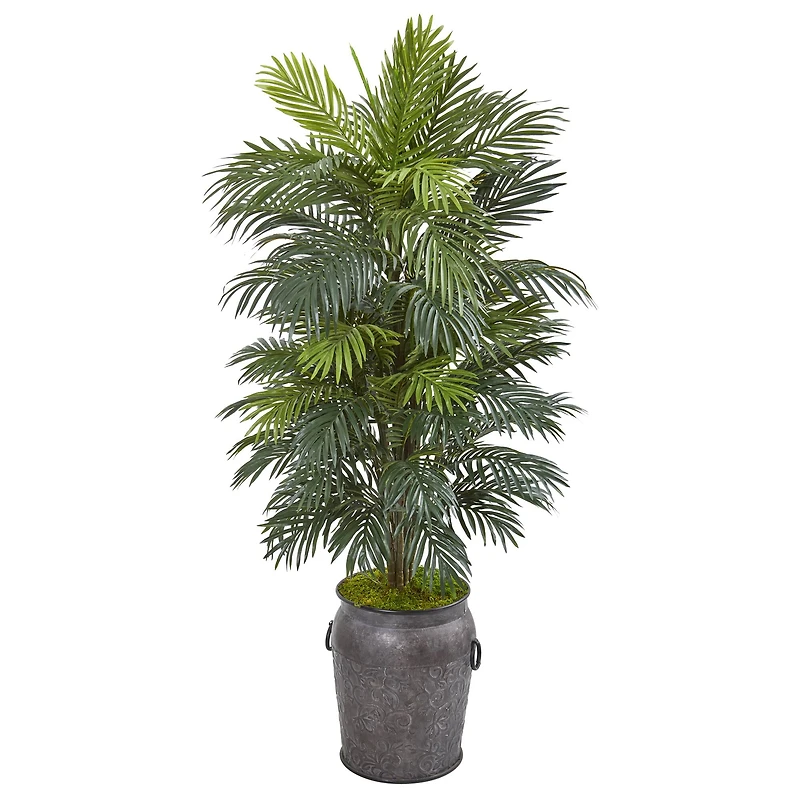5ft. Areca Palm Artificial Plant in Metal Planter