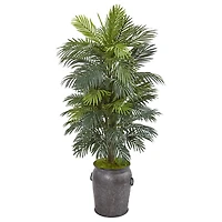 5ft. Areca Palm Artificial Plant in Metal Planter