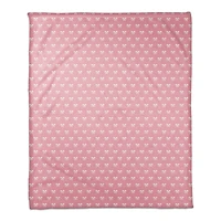 Pink & White Bow Pattern Coral Fleece Blanket
