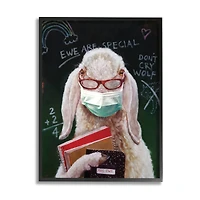 Stupell Industries Sheep School Portrait Black Framed Wall Art