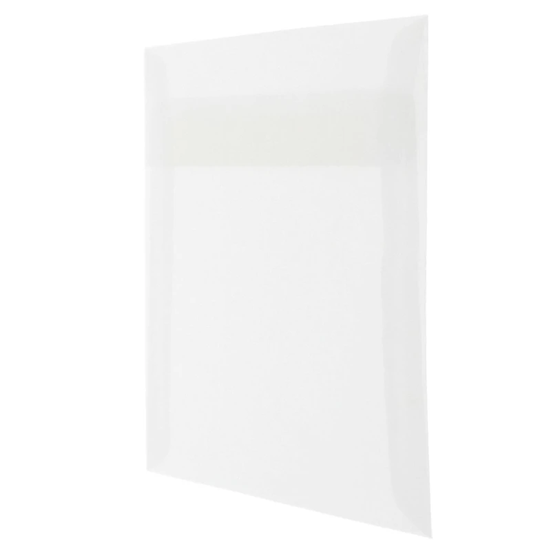 JAM Paper 6.5" x 6.5" Clear Translucent Vellum Envelopes, 25ct.