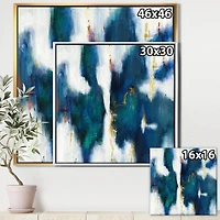 Designart Blue Glam Texture I Contemporary Framed Canvas