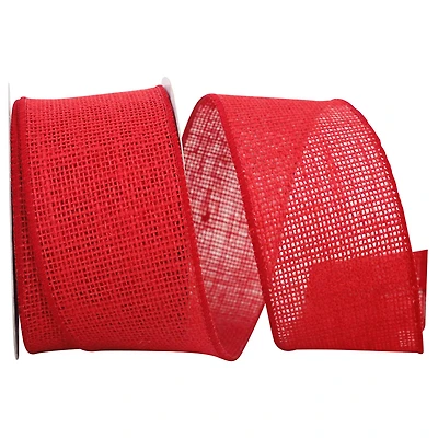 JAM Paper 2.5" x 10yd. Red Jute Wired Edge Burlap Ribbon