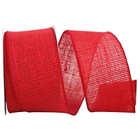 JAM Paper 2.5" x 10yd. Red Jute Wired Edge Burlap Ribbon