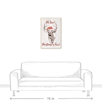 Oh Deer Christmas Here Canvas Wall Art