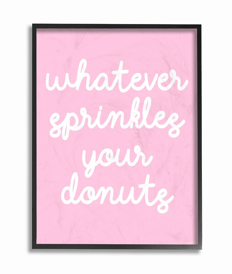 Stupell Industries Whatever Sprinkles Your Donut Black Framed Wall Art