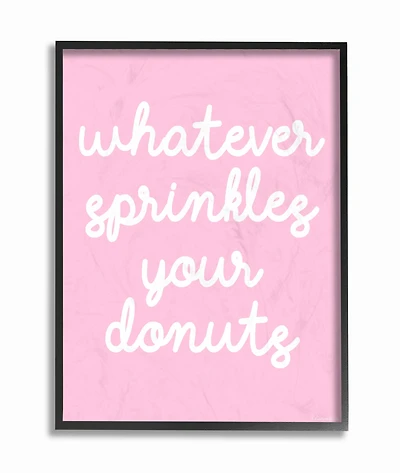 Stupell Industries Whatever Sprinkles Your Donut Black Framed Wall Art