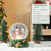 Glitzhome® 150mm Christmas Resin Lighted Musical Snowflakes Snowman Waterglobe