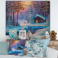 Designart - Old Cabin In Winter Forest I
