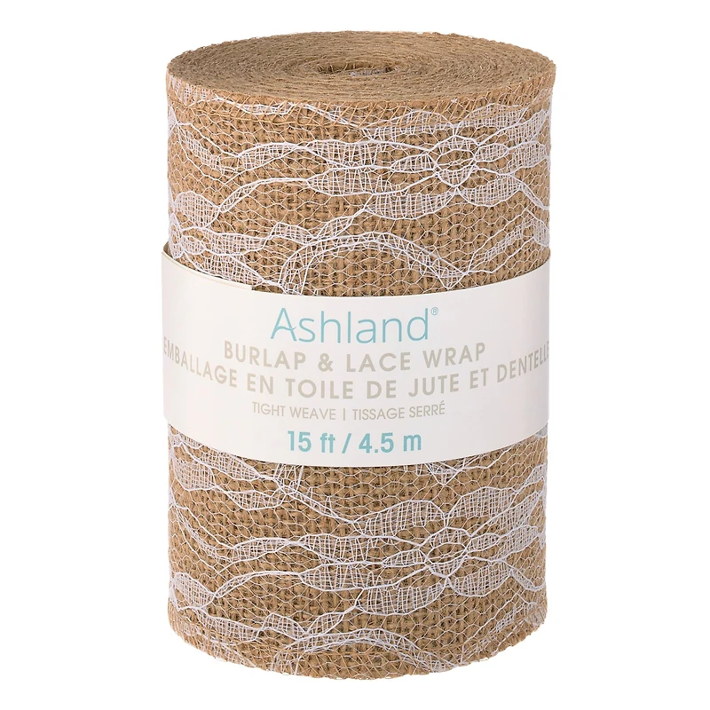 5" x 15ft. Burlap With Lace Overlay by Ashland™